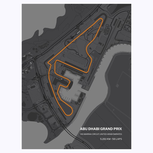 Abu Dhabi Grand Prix Poster - Track Map 6