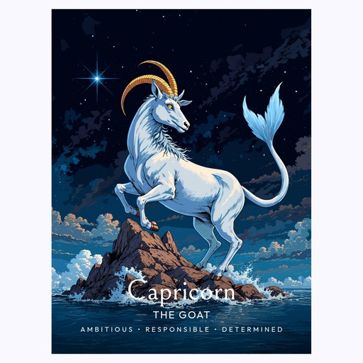 Capricorn in Enchanted Surrealism Print - Custom Zodiac Sign Poster 6