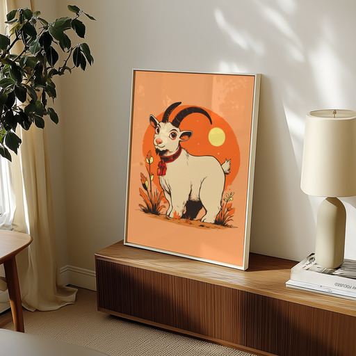 Goat in Vibrant Grunge Print - Custom Chinese Zodiac Poster 11