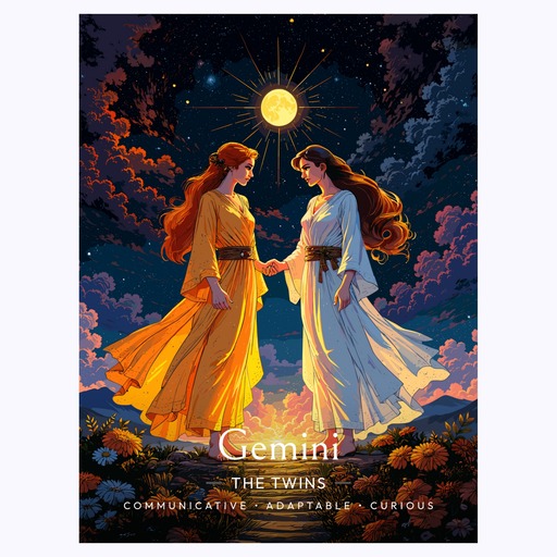 Gemini in Enchanted Surrealism Print - Custom Zodiac Sign Poster 6