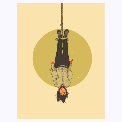 The Hanged Man in Vibrant Grunge Print - Custom Tarot Card Poster 6