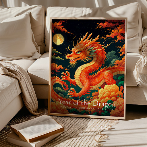 Dragon in Enchanted Surrealism Print - Custom Chinese Zodiac Poster 10