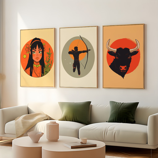 Sagittarius in Vibrant Grunge Print - Custom Zodiac Sign Poster 7