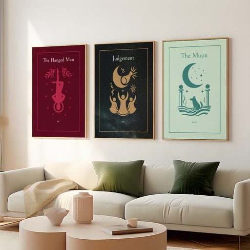 Judgement in Block Print - Custom Tarot Card Poster 8