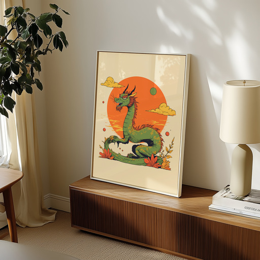 Dragon in Vibrant Grunge Print - Custom Chinese Zodiac Poster 11