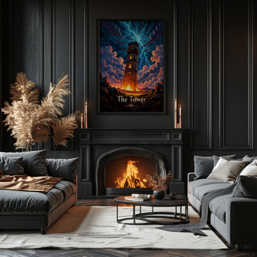 The Tower in Enchanted Surrealism Print - Custom Tarot Card Poster 11