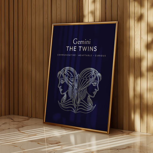 Gemini in Fine Line Print - Custom Zodiac Sign Poster 11