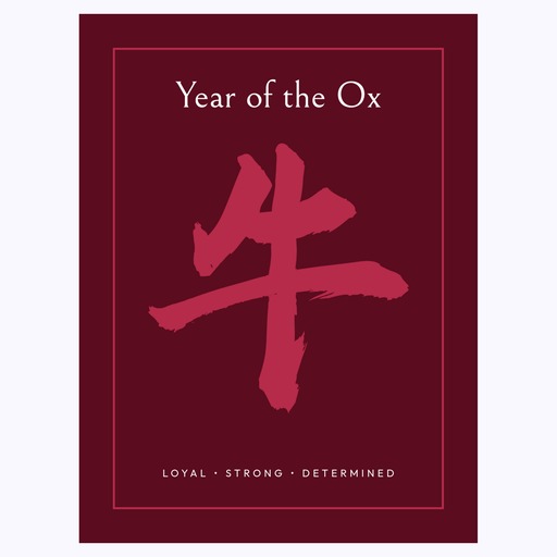 Ox in Curvy Print - Custom Chinese Zodiac Poster 6