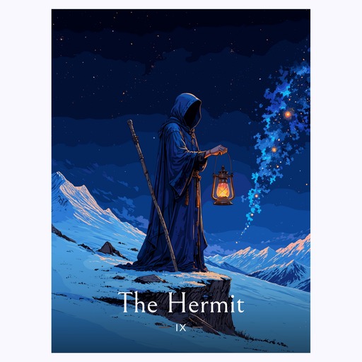 The Hermit in Enchanted Surrealism Print - Custom Tarot Card Poster 6