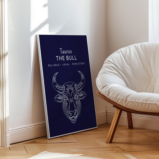 Taurus in Fine Line Print - Custom Zodiac Sign Poster 10