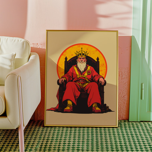 The Emperor in Vibrant Grunge Print - Custom Tarot Card Poster 10