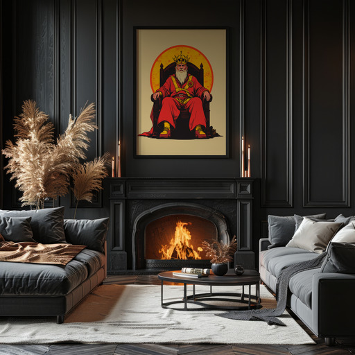 The Emperor in Vibrant Grunge Print - Custom Tarot Card Poster 11