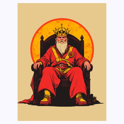 The Emperor in Vibrant Grunge Print - Custom Tarot Card Poster 6