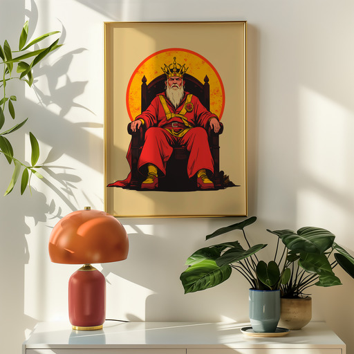 The Emperor in Vibrant Grunge Print - Custom Tarot Card Poster 9