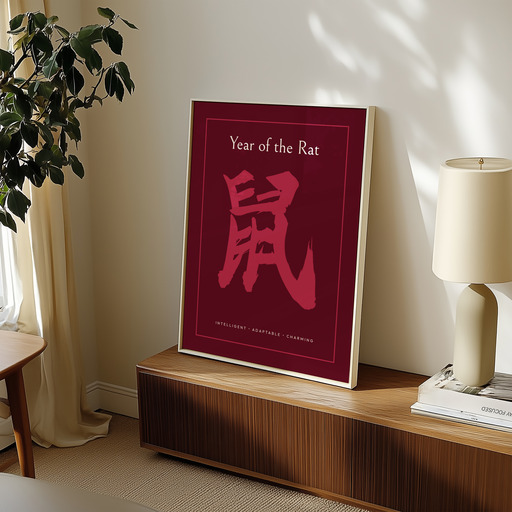 Rat in Curvy Print - Custom Chinese Zodiac Poster 11