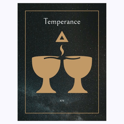 Temperance in Block Print - Custom Tarot Card Poster 6