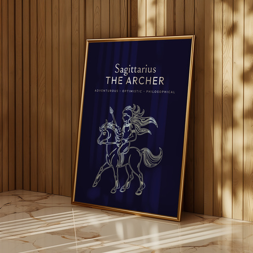Sagittarius in Fine Line Print - Custom Zodiac Sign Poster 11