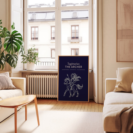 Sagittarius in Fine Line Print - Custom Zodiac Sign Poster 9