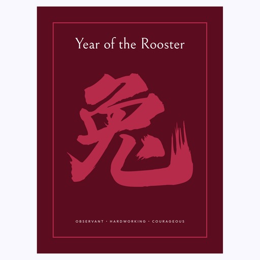 Rooster in Curvy Print - Custom Chinese Zodiac Poster 6