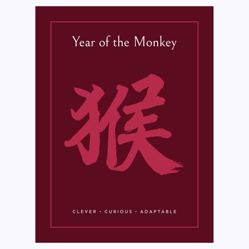 Monkey in Curvy Print - Custom Chinese Zodiac Poster 6