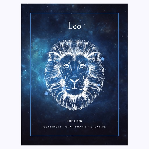 Leo in Embellished Outline Print - Custom Zodiac Sign Poster 6