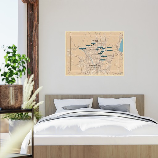 Kyoto Airbnb Tourist Poster in Road Trip - Street Map 9