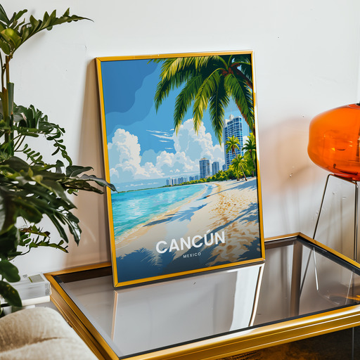 Cancún Travel Print - Vintage Travel Art Poster  9