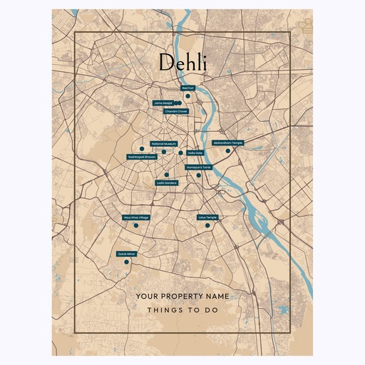 Dehli Airbnb Tourist Poster in Road Trip - Street Map 6