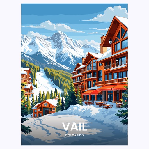 Vail Travel Print - Vintage Travel Art Poster 6