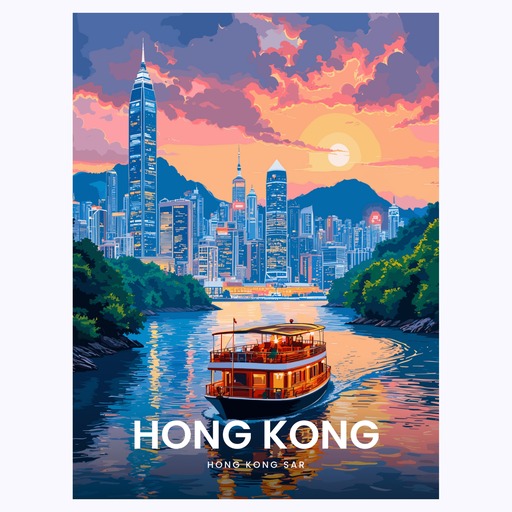 Hong Kong Travel Print - Vintage Travel Art Poster 6