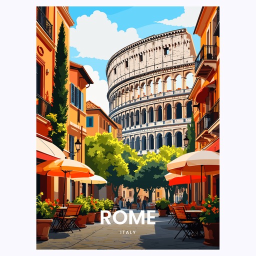 Rome Travel Print - Vintage Travel Art Poster 6