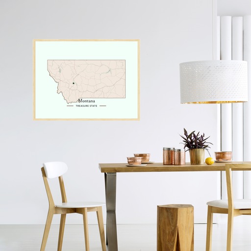 Montana State Poster - Boundary Map 10