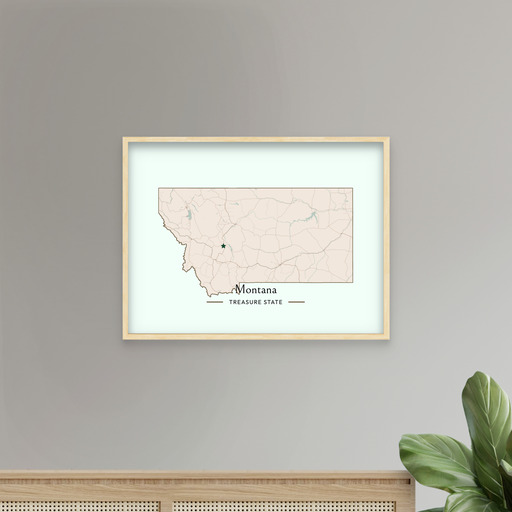 Montana State Poster - Boundary Map 7