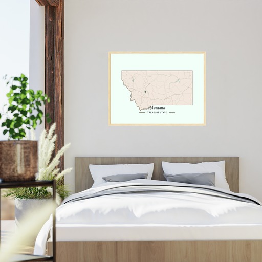 Montana State Poster - Boundary Map 8