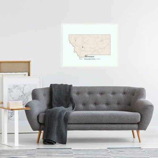 Montana State Poster - Boundary Map 9