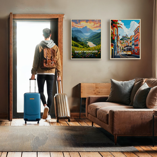 Smoky Mountains National Park Travel Print - Vintage Travel Art Poster 11