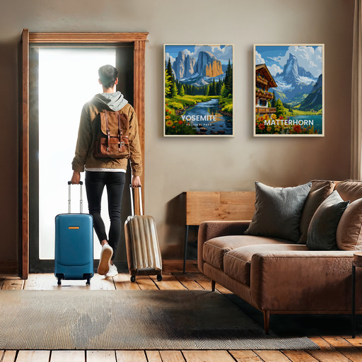 Yosemite National Park Travel Print - Vintage Travel Art Poster 11