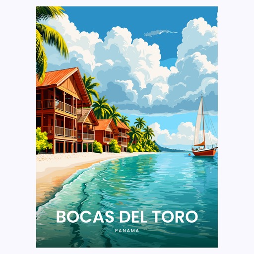 Bocas del Toro Travel Print - Vintage Travel Art Poster 6