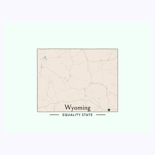 Wyoming State Poster - Boundary Map 6