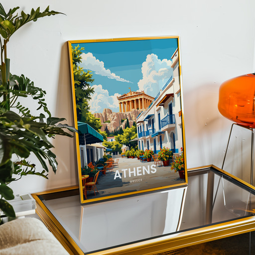 Athens Travel Print - Vintage Travel Art Poster 9