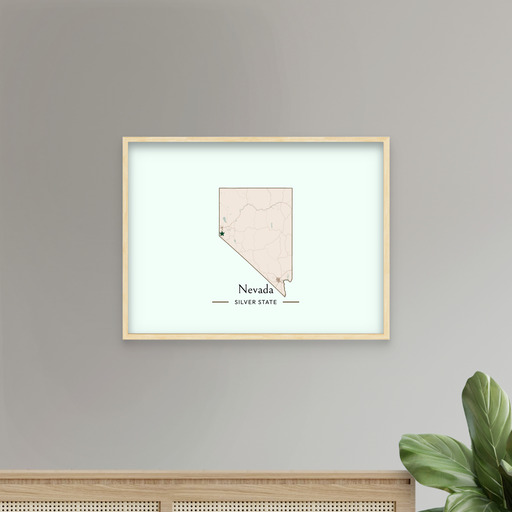 Nevada State Poster - Boundary Map 8