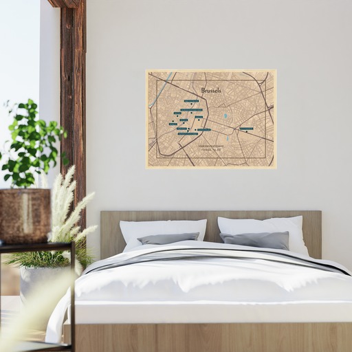 Brussels Airbnb Tourist Poster in Road Trip - Street Map 10