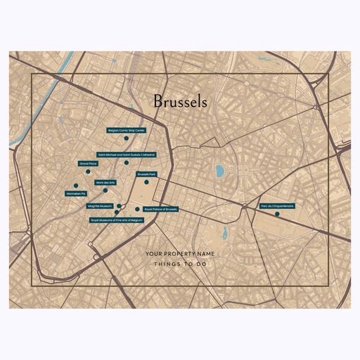 Brussels Airbnb Tourist Poster in Road Trip - Street Map 6