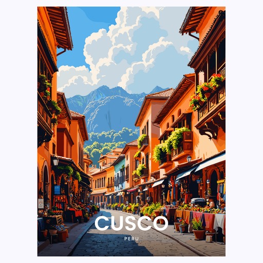 Cusco Travel Print - Vintage Travel Art Poster 6