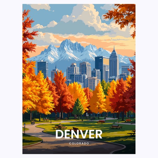 Denver Travel Print - Vintage Travel Art Poster 6