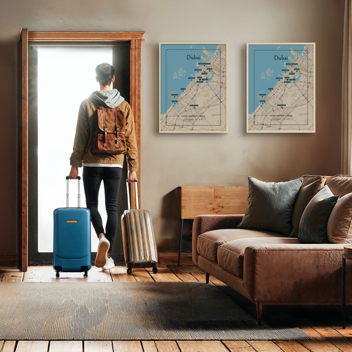 Dubai Airbnb Tourist Poster in Road Trip - Street Map 11