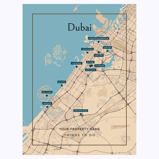 Dubai Airbnb Tourist Poster in Road Trip - Street Map 6
