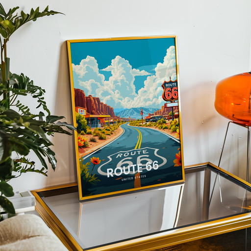 Route 66 Travel Print - Vintage Travel Art Poster  9