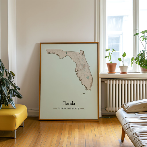 Florida State Poster - Boundary Map 8