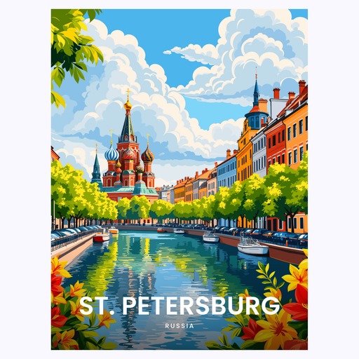 St. Petersburg Travel Print - Vintage Travel Art Poster 6